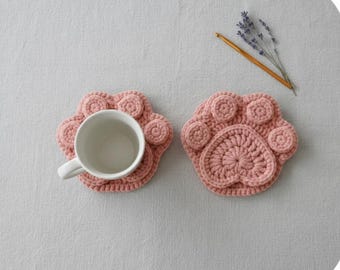 Cat Paw Coaster Crochet Pattern PDF | Easy DIY Kitty Claw Home Decor