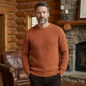 Unisex häkeln Rundhalspullover PDF Pattern, Easy Textured Pullover