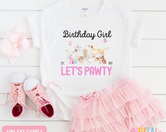 Let's Pawty Puppy birthday shirt, Puppy birthday party, boy birthday shirt, dog party shirt, toddler birthday, Matching Family Shirts
