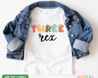 Three Rex Matching Family Birthday Shirts, Matching Family Dinosaur Shirts, Birthday, 3rd Birthday Shirt, Mama Daddy Saurus