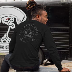 Sinister Jack-o'-Lantern Long Sleeve Tee: Harvest Horror