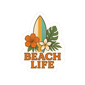 Beach Life Kiss-Cut Stickers
