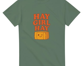 Hay Girl Hay T-Shirt – Winking Hay Bale Design, Farmcore Tee