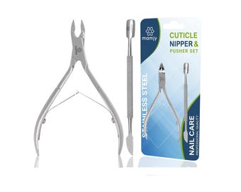 Set of 2 Cuticle Nipper with Cuticle Nail Pusher