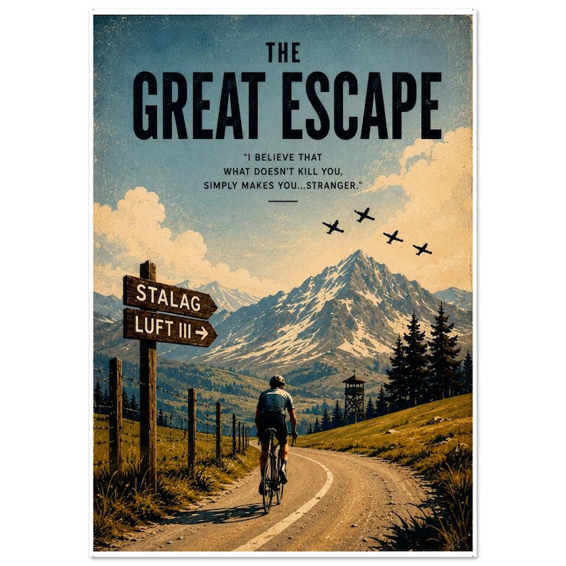 The Escape Movie Parody Poster — Retro War Film Wall Art
