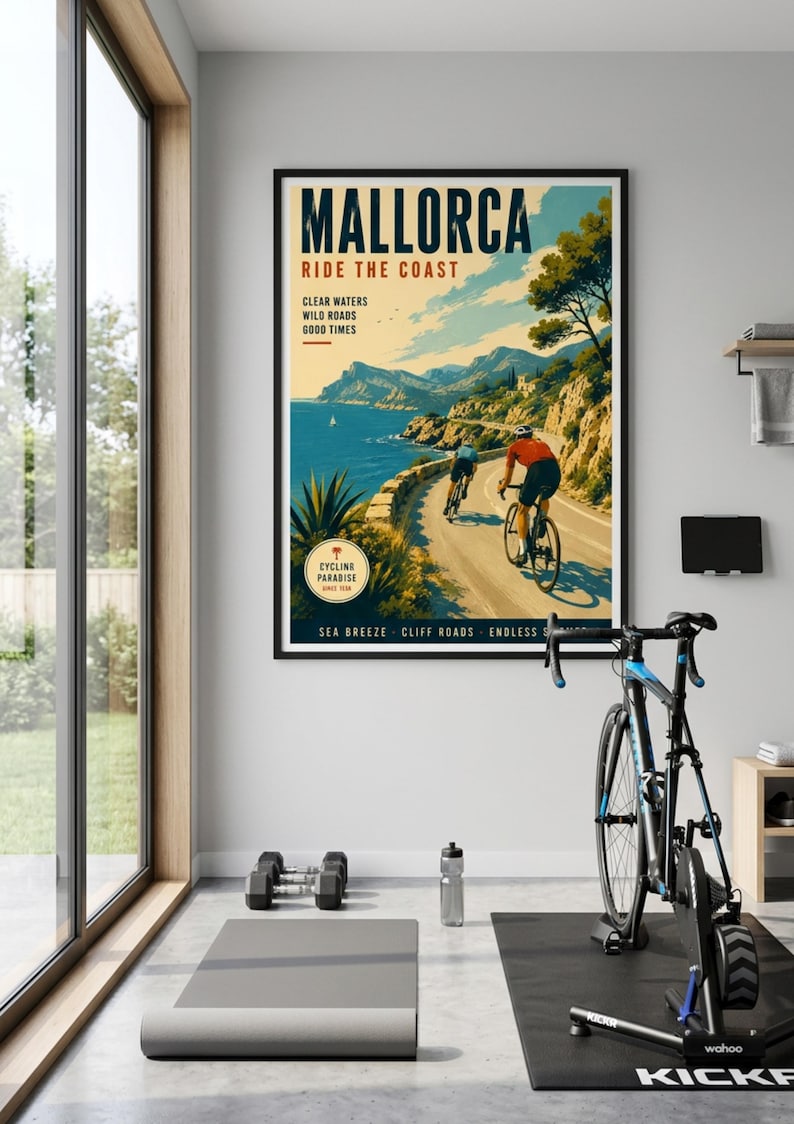 Mallorca Road Cycling Poster — Stylised Cycling Wall Art