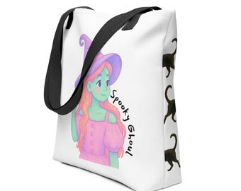 Witch And Black Cats Tote Bag (Spooky Ghoul) A