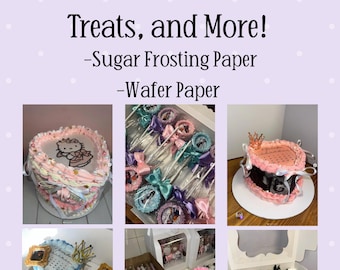Custom Edible Images Sheets: Sugar Frosting or Wafer Paper for Cakes and Treats