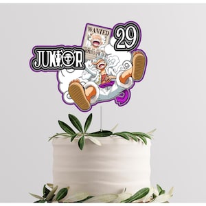 One Piece Anime Cake Topper: Roronoa Zoro or Gear 5 Luffy 3D Cardstock Topper