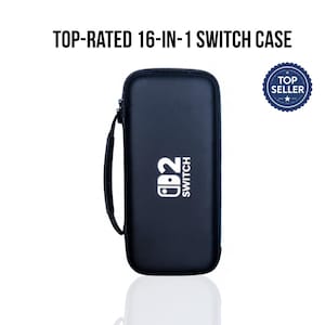 Nintendo Switch 2 Case 2025, 16 in 1 Accessories Bundle, Travel Carrying Bag, Screen Protector, Joycon Grip Caps, Game Card Storage