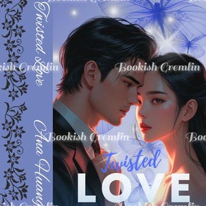 Pu&ograve; includere: Copertina del libro "Twisted Love" di Ana Huang. La copertina presenta una coppia in un abbraccio romantico, con il titolo in grandi lettere in grassetto. Una citazione e un motivo floreale sono sul lato sinistro. Lo sfondo &egrave; blu tenue.