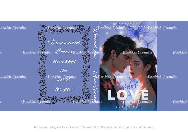 Pu&ograve; includere: Copertina del libro "Twisted Love" di Ana Huang. La copertina presenta una coppia in un abbraccio romantico, con il titolo in grandi lettere in grassetto. Una citazione e un motivo floreale sono sul lato sinistro. Lo sfondo &egrave; blu tenue.