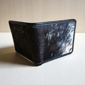 Handmade Hair-On Cowhide Bifold Wallet: Rustic Western Style Wallet for Men