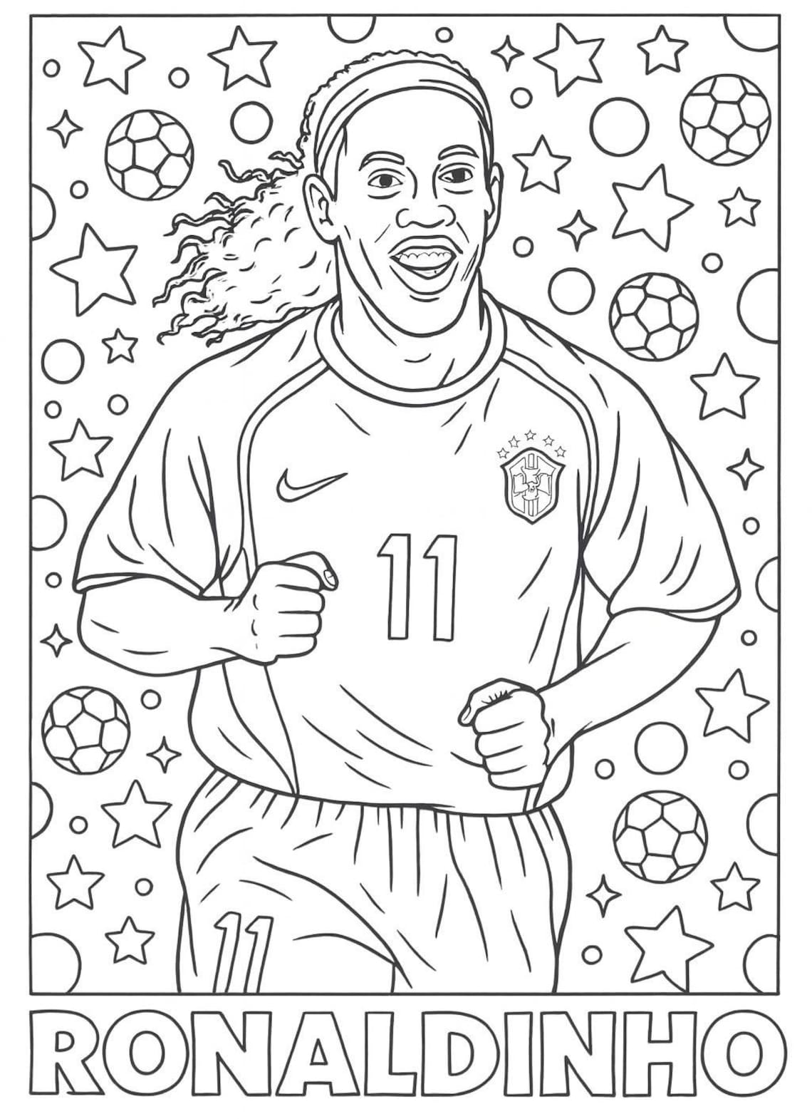 Football Legends Colouring Sheets – Instant Digital Download (10 Sheets ...