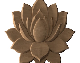 Lotusbloem STL-bestand CNC-houtsnijwerk