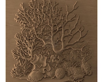 STL-bestand koraalrif: CNC-houtsnijmodel (digitale download)