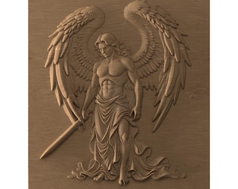 Archangel Michael STL + SVG File – CNC Wood Carving & 3D Printing  (Digital Download)