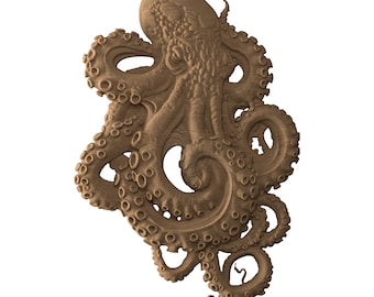 Octopus STL file CNC wood carving 2