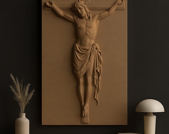 Jezus Christus STL-bestand | Heilige christelijke muurkunst, kerkdecor (digitale download)