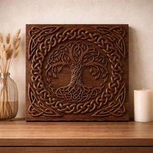 Celtic Tree of Life STL CNC woodcarving 3D printing print digital instant