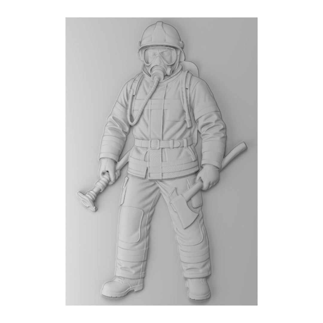 Firefighter - STL File CNC Woodcarving - Etsy