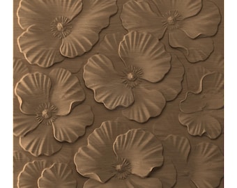 Poppy STL-model reliëf CNC-router houtsnijwerk en 3D-printen