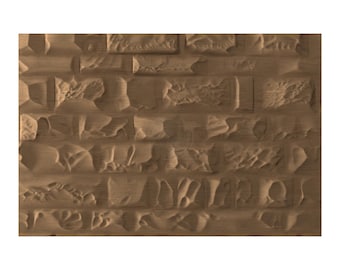 Brick Wall STL-model reliëf CNC-router houtsnijwerk en 3D-printen
