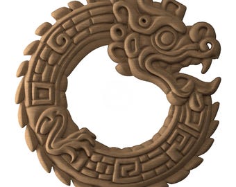 Aztec Serpent STL file CNC wood carving fire animal mythical castle
