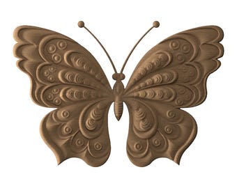 Butterfly STL File CNC Wood Carving | Ornamental Relief, Festival Decor, Insect, Digital Download