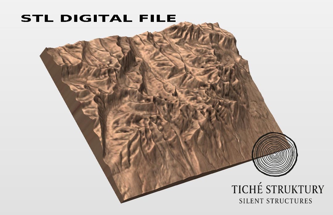 High Tatras 3D Topography Relief STL Model: CNC Carving, 3D Printing ...