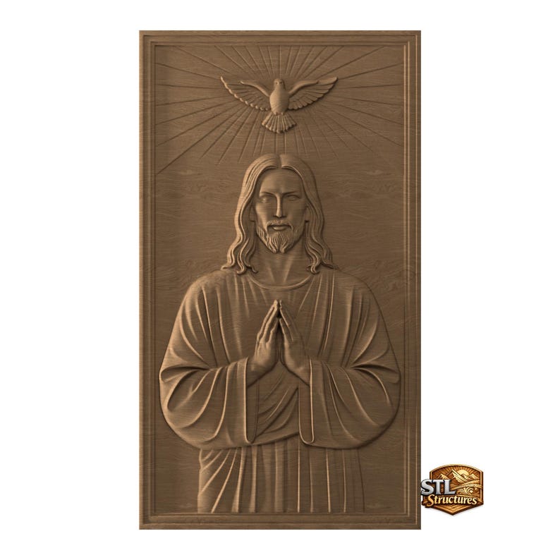 Baptism of Light STL Relief CNC Wood Arving | PNG Laser File | Sacred ...