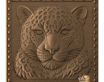Leopard STL Relief File for CNC Router Wood Carving, 3D Print (Digital Download)