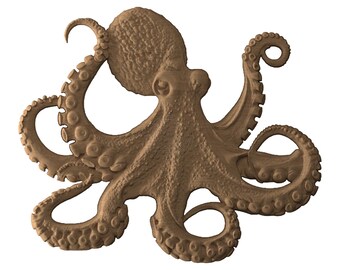 Octopus STL file CNC wood carving