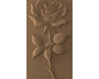 Rose STL model relief CNC router wood carving & 3D printing
