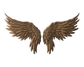 Wings STL-model reliëf CNC-router houtsnijwerk en 3D-printen