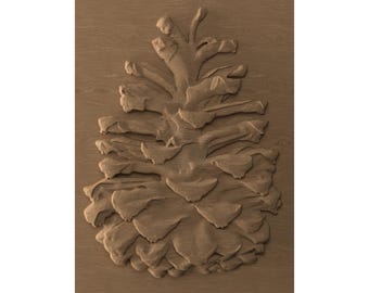 Pine Cone STL model relief CNC router wood carving & 3D printing