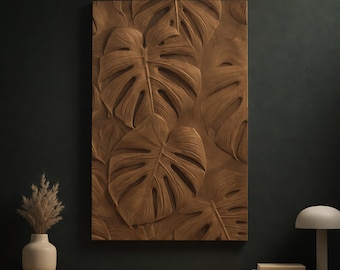 Monstera 3D Model STL File – CNC Carving & 3D Printing  (Digital Download)