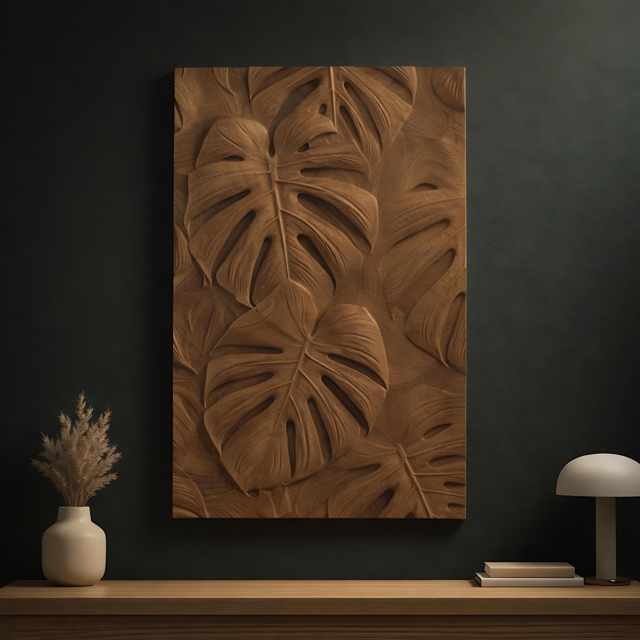 Monstera 3D Model STL File - CNC Carving & 3D Printing (Digital Download)