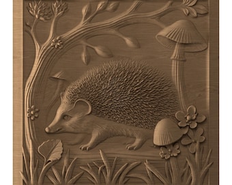 Hedgehog - STL file CNC woodcarving