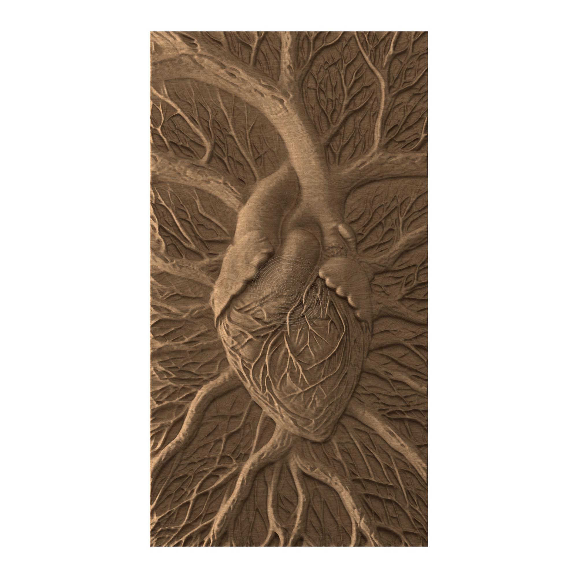 Anatomical Heart Tree Roots – STL File for CNC Wood Carving Relief & 3D ...