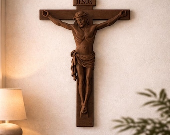 Jesus on the Cross CNC STL Model Wood Carving (Digital Download)
