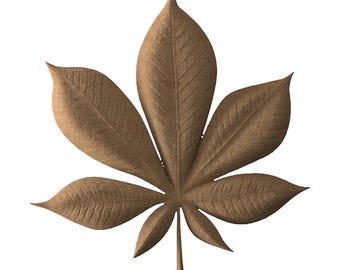 Chestnut leaf STL file CNC wood carving