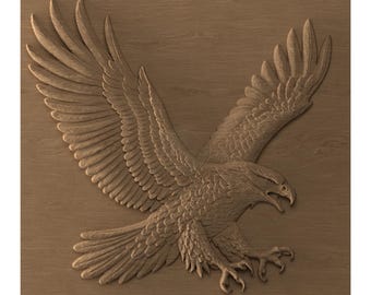 Eagle - STL file CNC woodcarving
