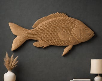 Fish STL File for CNC Wood Carving Relief & 3D Printing (Digital Download)