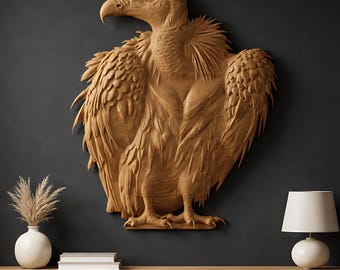 Vulture STL file CNC wood carving