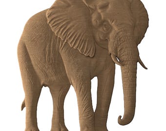 Elephant v2 – STL file CNC woodcarving