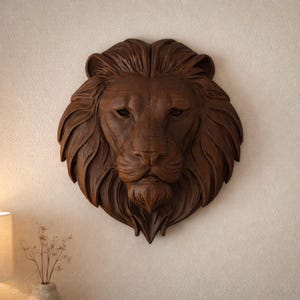 Lion Head STL file CNC wood carving