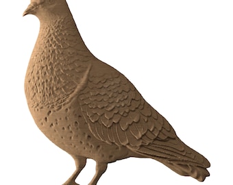 STL Model Pigeon CNC Wood Carving | Wildlife Relief Art | Bird Wall Decor Digital Download