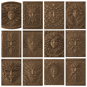 Forest Spirits STL Bundle – CNC Wood Carving, 3D Print Files (Commercial License)