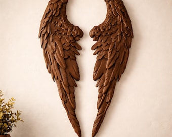 Angel Wings STL CNC Woodcarving | Celestial Decor, Feather Wing Art, Heaven-Inspired Craft